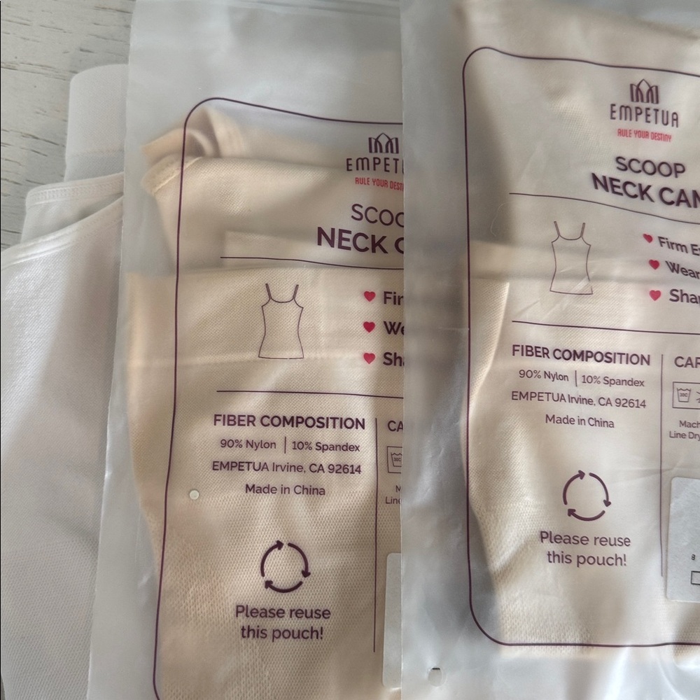 Shapermint White & Cream Camisole Tops - Picture 2 of 3